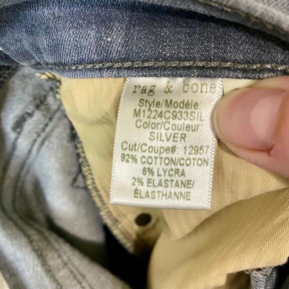 Rag & Bone Women's Button Fly Skinny Leg Jean Black Size 32 FLAW Classic Dark - Picture 6 of 10